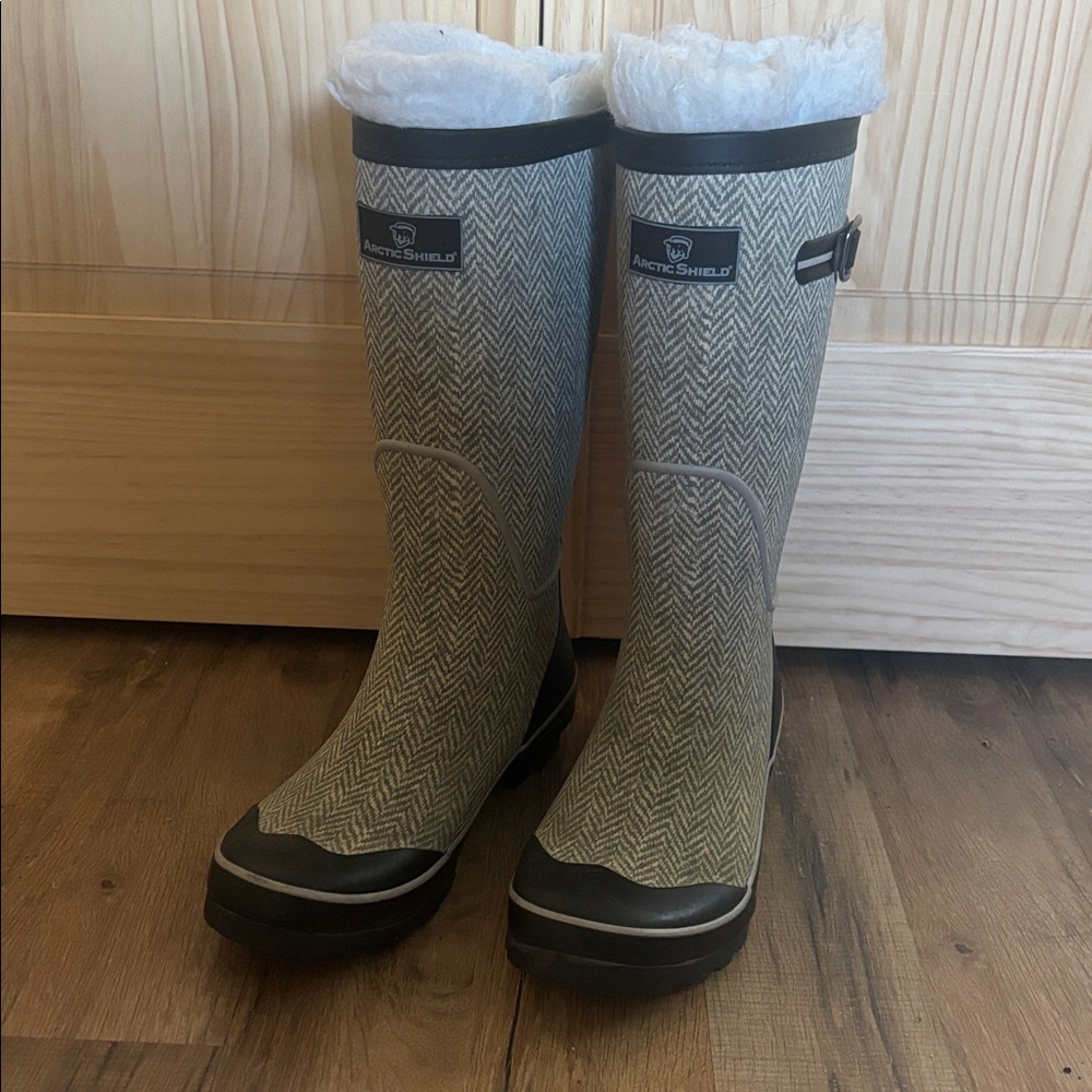 Arctic Shield Rubber Rain Snow Herringbone  Rain Boots